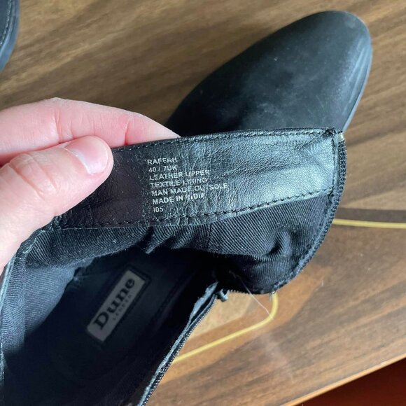 Dune London Black Suede Boots with Gold Buckles - Size 9.5 - Picture 3 of 5